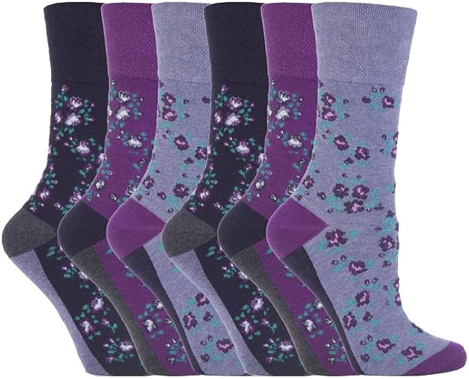 NEW 6 Pairs Ladies Gentle Grip No Elastic Socks 48 uk, 3742 eur (48