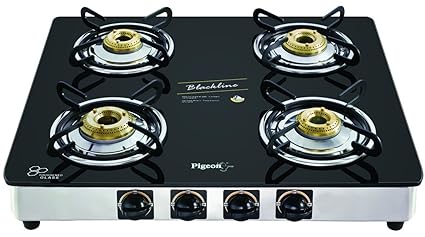 Pigeon by Stovekraft Blackline Square SS Auto Gas Stove, 4 Burner