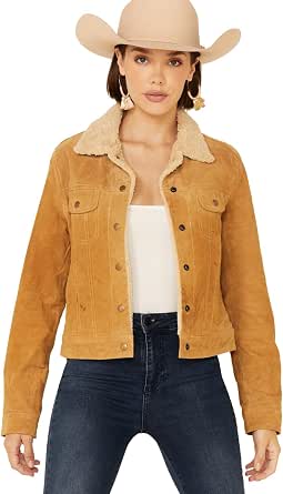 Sherpa Lined Snap Front Trucker Jacket 