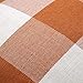 4TH Emotion Set of 2 Farmhouse Buffalo Check Plaid Throw Pillow Covers Cushion Case Polyester Linen for Fall Home Decor Orange and White, 18 x 18 Inches