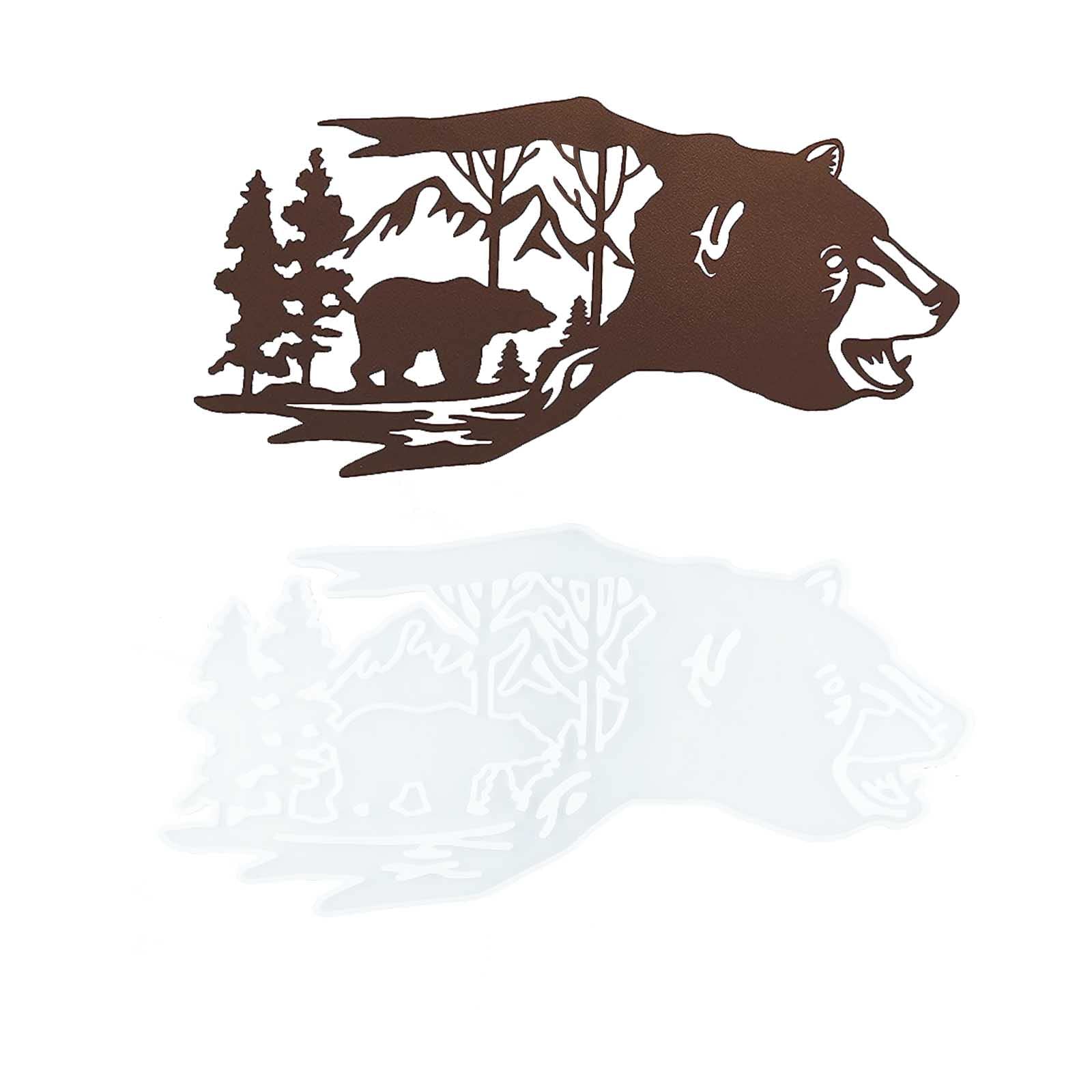 Bear Resin Mold, Bear with Mountain and Forest Tree Wall Decor Resin Mold, Bear Animal Silicone Mold for Epoxy Resin Casting, Art Wall Decor Craft