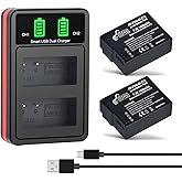Pickle Power DMW-BLC12 DMW-BLC12PP Battery 2 Pack and Charger for Panasonic Lumix G7 G85 DMC-FZ1000,DC-FZ1000 II, DMC-FZ300, DMC-GH2, DMC-G5, DMC-G6, DMC-GX8, DMC-FZ200, DMC-FZ2500 Cameras