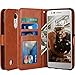 LG Aristo Case, LG Phoenix 3 Case, LG K8 2017 Case, LG Fortune Case, LK Luxury PU Leather Wallet Flip Protective Case Cover with Card Slots and Stand (Brown)