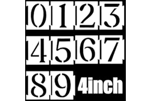 KBPNO 20pcs 4 Inch Plastic Number Stencils (0-9) for House Numbers, Reusable Curb Stencil Kit for Address Painting, Mailbox, DIY Spray Paint Stencil for Wall, Wood, Fabric, Sign