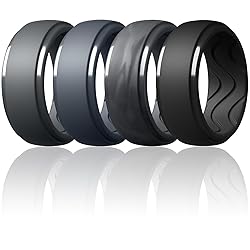 Egnaro Men's Silicone Rings 10mm Wide 2.5mm