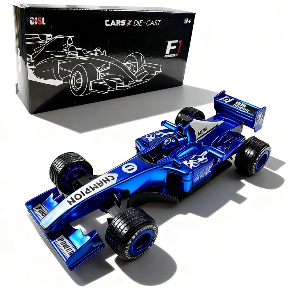 KUONTD Toy Cars Set Mini Racing - F1 Cars Hot Flame Alloy Sports Model, Diecast Alloy Collectible Toy C-ar M-odel, Racing Vehicle Game (blue)