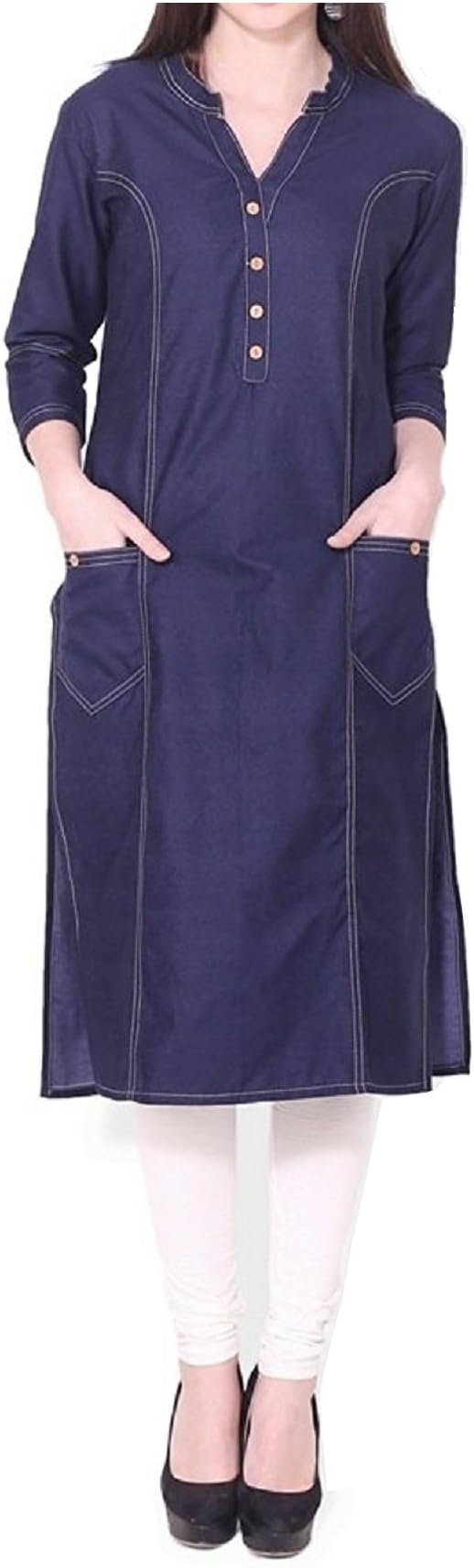 Cotton Blend Semi Stitched Free Size Ethnic Women Kurti