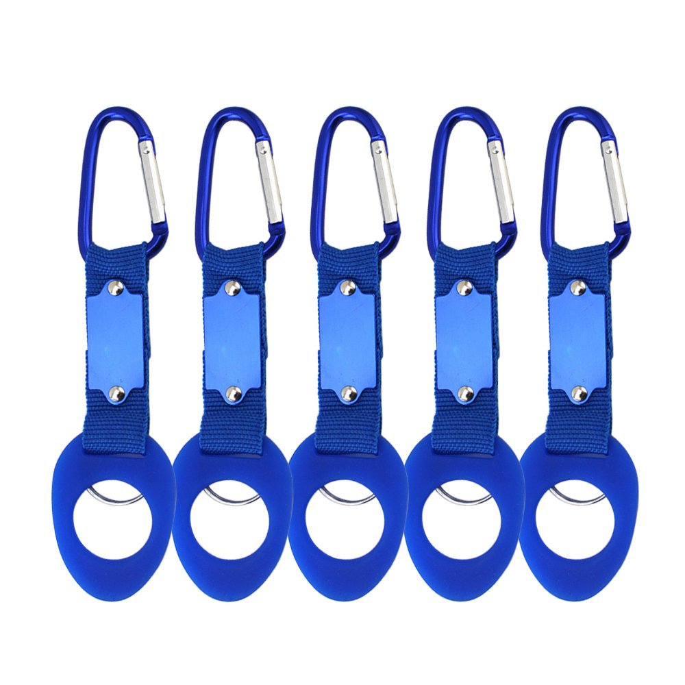 5 Pack Silicone Water Bottle Holder Hook W/ Key Ring Hanging Buckle
