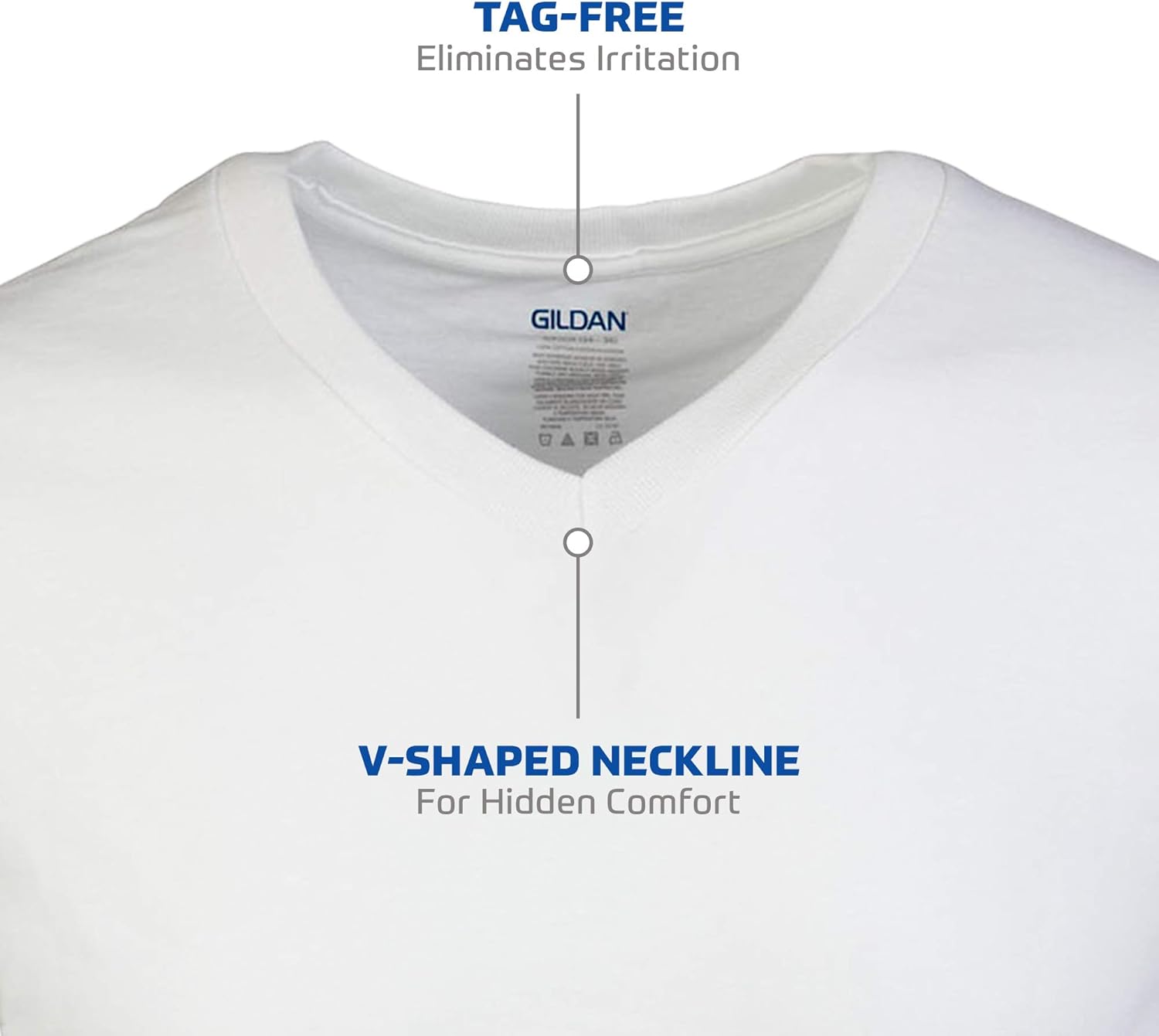 Gildan Men's V-Neck T-Shirts Multipack at  Men’s Clothing store