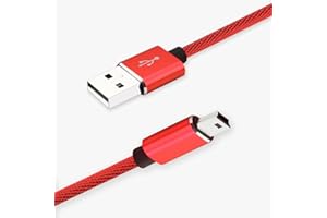 Jonfolk Mini USB Power Charger Cable Compatible with Texas Instruments TI-84 Plus CE, TI 84 Plus C Silver Edition, TI Nspire CX/TI Nspire CX CAS Graphing Calculator Charging Cord 3.3FT Red