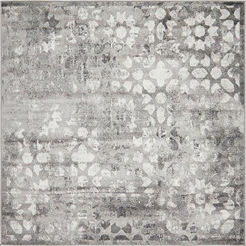 Unique Loom 3141439 Area Rug, 6' x 6', Gray