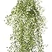 Miracliy 2.6FT Artificial Hanging Vine String Plant Garland Fake Flowers Greenery Plants for Home Garden Wall Decoration, Pack of 2 (White)