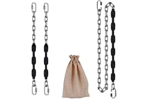 Dakzhou 2 Stainless Steel Chains (64 "), 4 Quick Connection Buckles Never Rust Swing Hardware for Hammock Chairs Swings Sandbags, up to 1000LB
