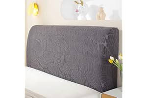 Moonase Bed Headboard Slipcover Covers Stretch Headboard Cover Queen King Size Headboard Slipcover Protector with Elastic Band for Bedroom Decoration (Dark Gray B, Suitable for headboard (55''-67''))