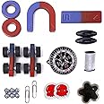 AOMAG Physics Science Magnets Set for Education Science School Classroom Experiment Tools for Kids Including Bar/Ring/Horseshoe/Compass Magnets