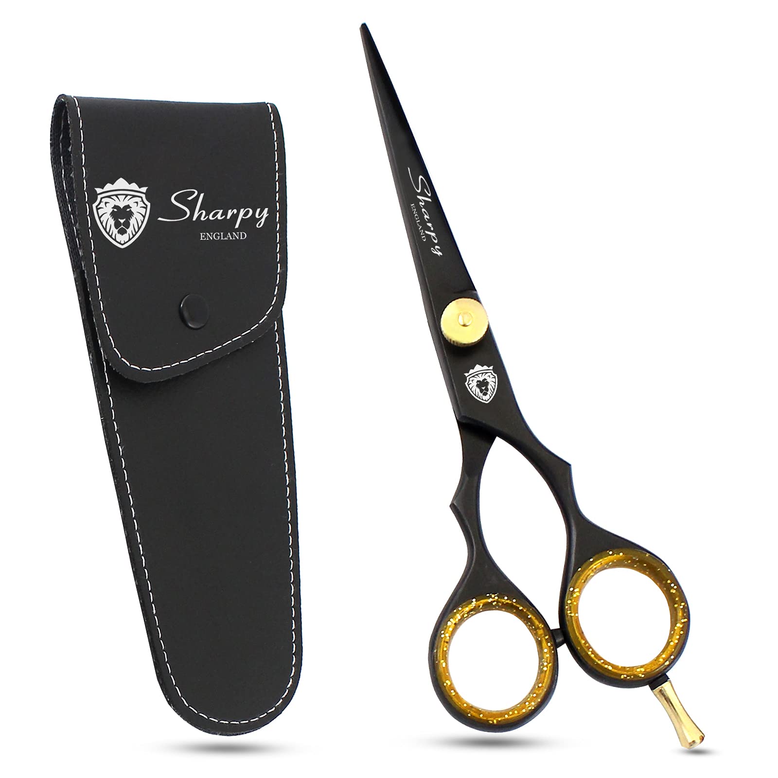 Sharpy Professional Hairdressing Scissors for Men & Women Hairdresser Scissors Matte Black - Perfect for Personal use Haircut Beard & Mustache 5.5" Inch