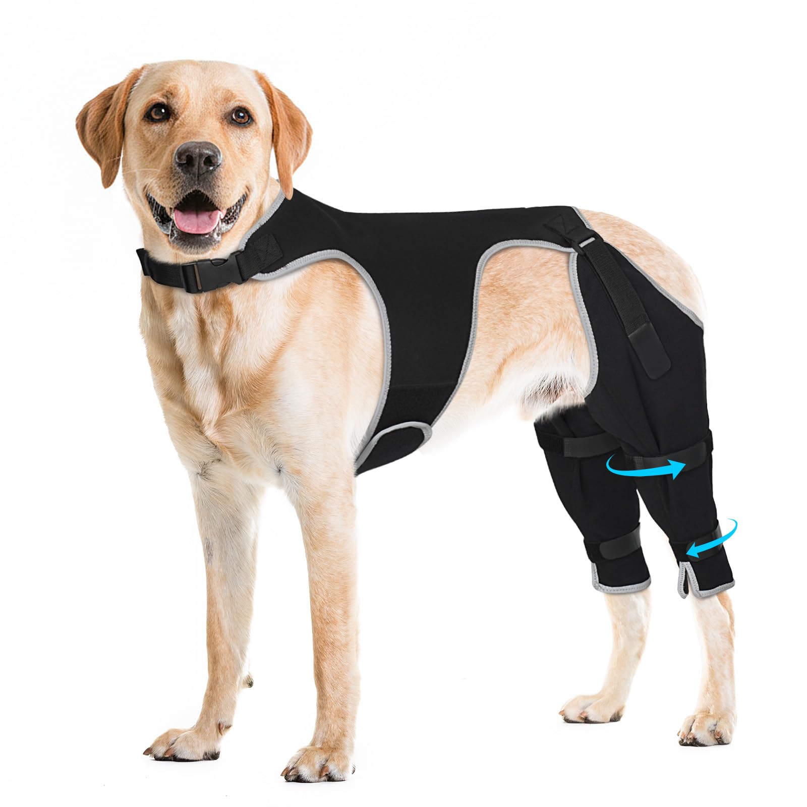 Photo 1 of Pawfun Dog Rear Leg Sleeve to Stop Licking, Adjustable Anti-Slip Recovery Sleeve Pants for Wound Protection After ACL/TPLO Surgery, Hot Spots, Lick Granulomas–Cone Alternative for Leg Healing,XXL