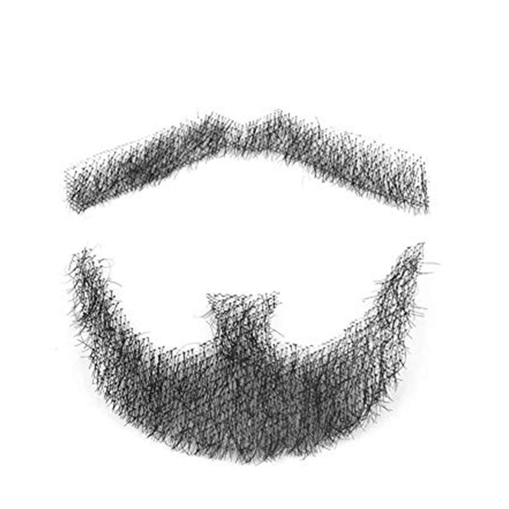 haosshop Human Hair Mustache, Handmade Men's Beard for Costume and Halloween Party Style 3
