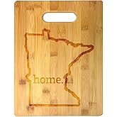 Home State Outline USA United States Laser Engraved Bamboo Cutting Board - Wedding, Housewarming, Anniversary, Birthday, Father's Day, Gift (Minnesota)