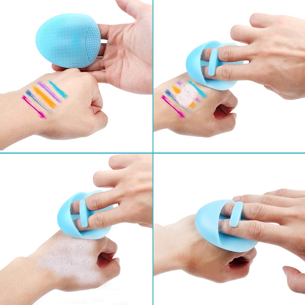 Ewinever Facial Cleansing Brush, Silicone Face Scrubber + Lip Scrubber Brush Exfoliating Brush For Sensitive Delicate Dry Skin (Set of 4PCS): Beauty