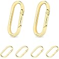10Pack Oval Large Carabiner Clip, Metal Spring Carabiner Clips for Paracord Keychain Lanyard, Car Key Rings, Dog Tag Clip, Pets Collar Buckles, Purse Keychain Replacement (Light Gold)