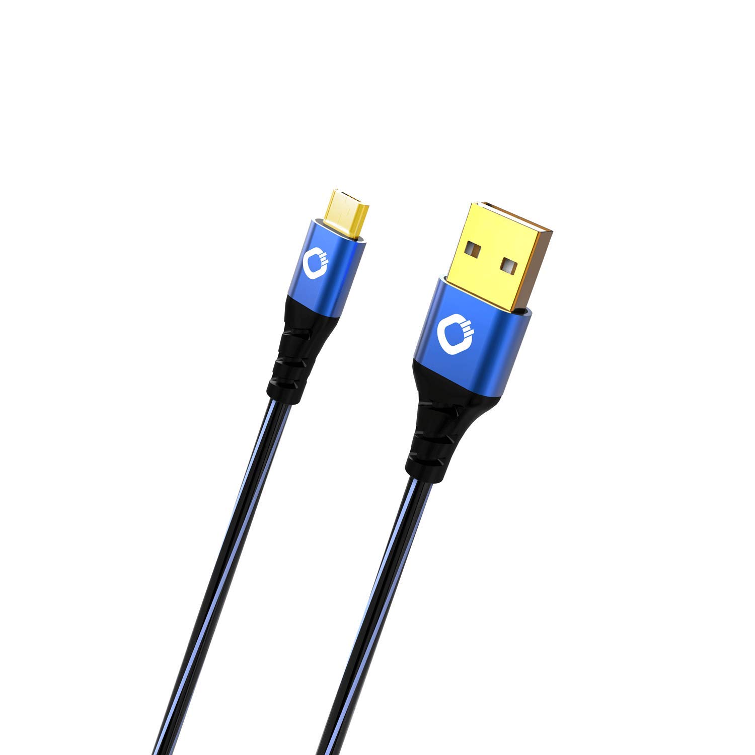 Oehlbach D1 °C9330 USB Plus USB A to Micro-B Cable – Black/Blue