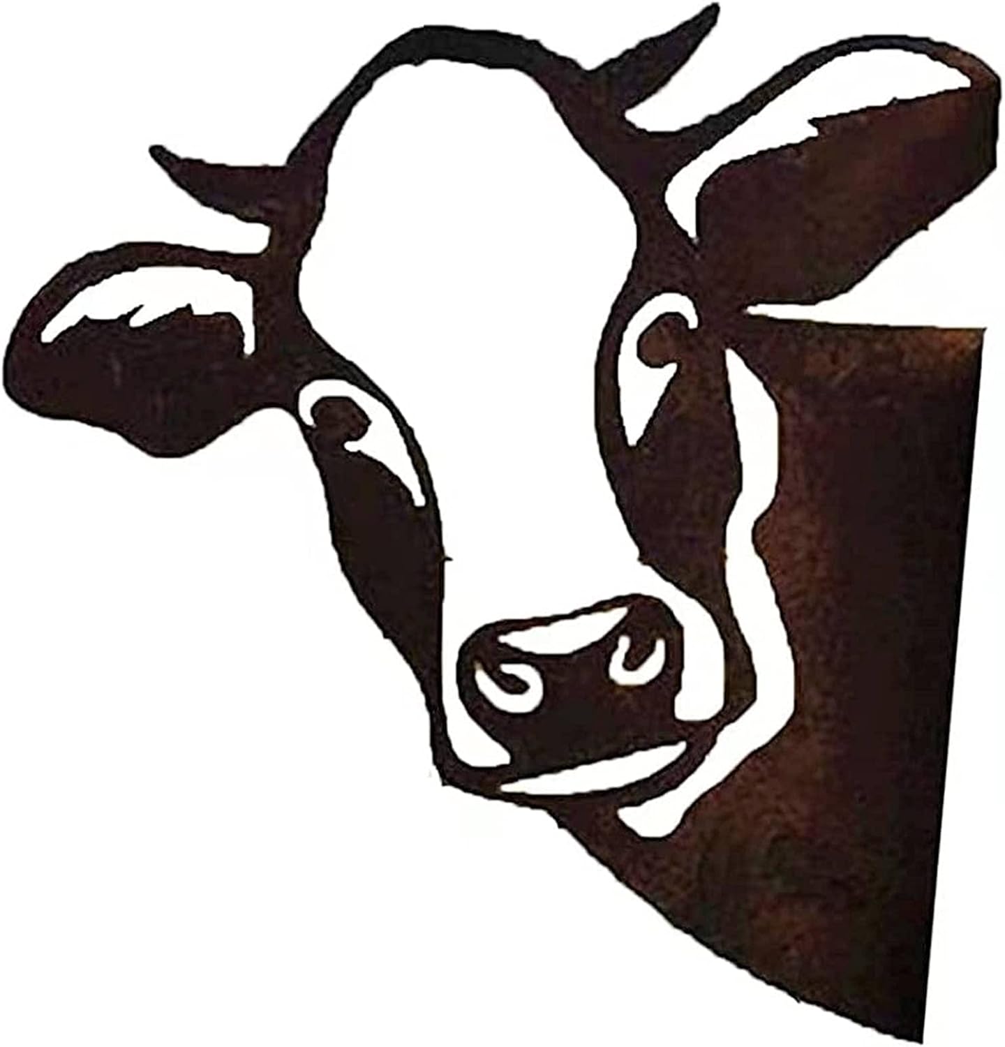 Plaques & Wall Art - Sweetcandy Funny Peeking Cow Metal Yard Art Silhouette,Peeping Pig Cow Chicken Goat Metal Art Wall Decor, Farm Fence Modern Artwork Home Decor, Indoor Outdoor Cow Wall Decor (Cow)