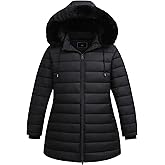 Pefflarge Women’s Plus Size Thermal Down Coat Parka | Windproof,Waterproof,Flannel Lined,Detachable Hood,Warm for Winter