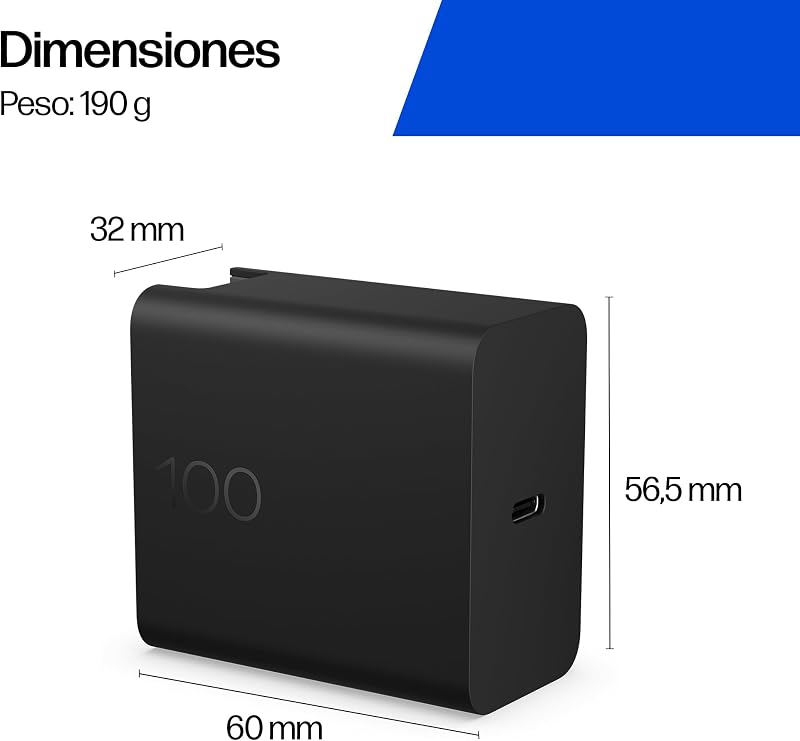 Carregador de parede USB-C GAN de 100W, Entrega de Energia (PD 3.0)