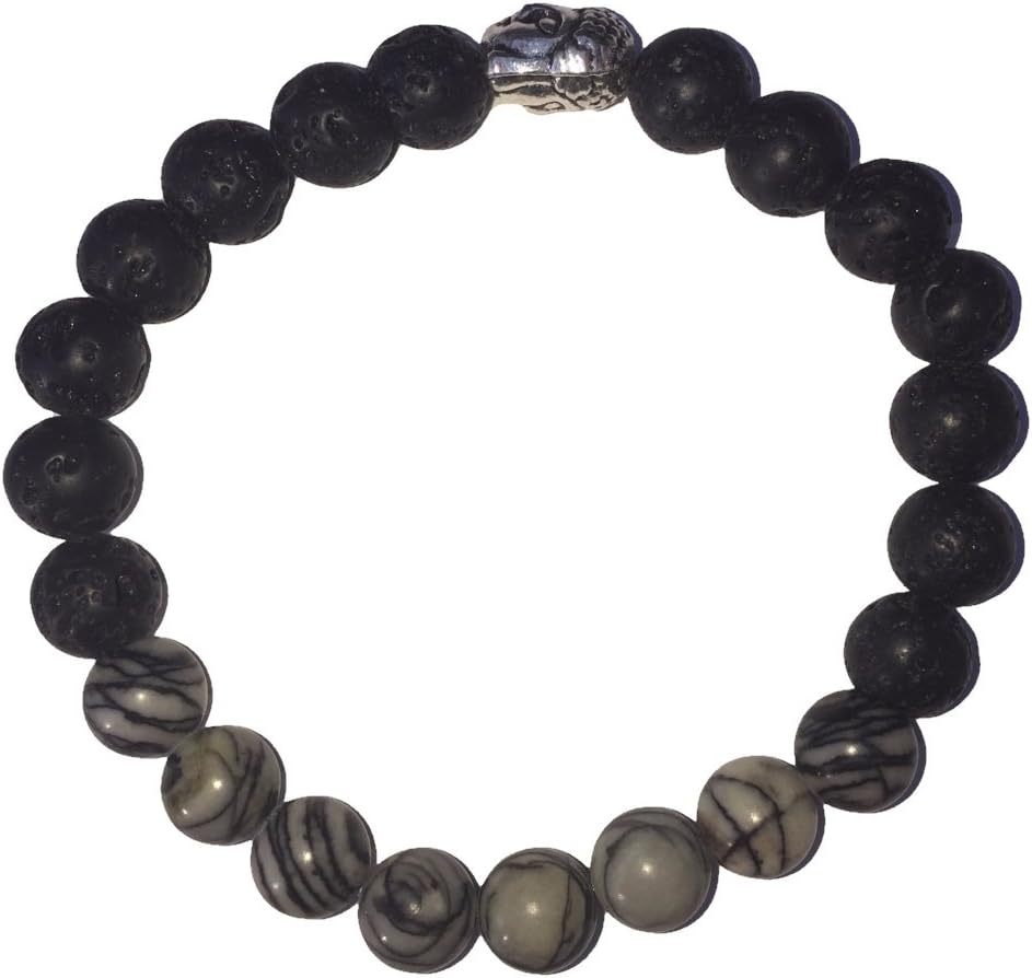Essential Oil Diffuser Aromatherapy Bracelet For Men Women Kids 7 Chakra Natural Lava Stone Charm For Yoga Holistic Meditation Healing Stress & Anxiety With Elegant Velvet Gift Bag