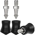 Universal Rubber Feet Tripod Spike Non-Slip Tripod Feet Stainless Steel Spike 3/8" Replacement Spike Compatible with 3/8"-16 Thread Tripod Monopod - 3 PCS