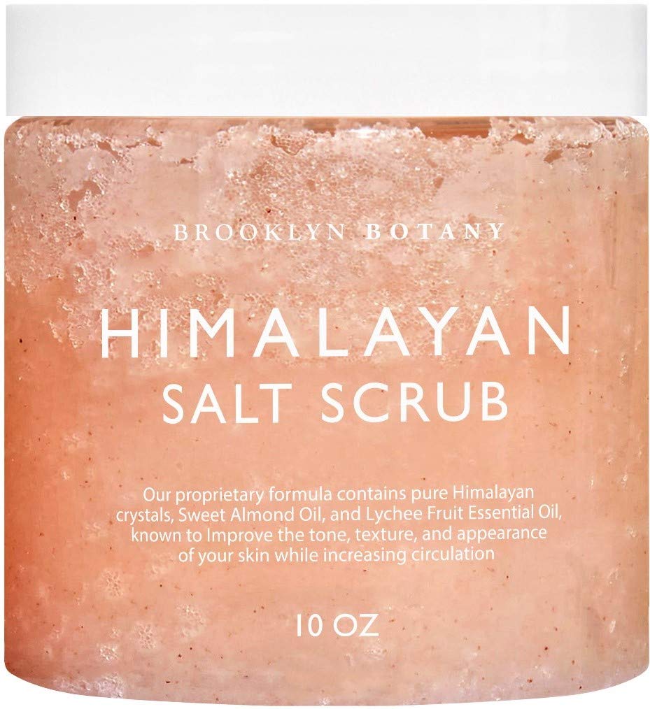 Brooklyn Botany Himalayan Salt Exfoliating Body Scrub & Foot Scrub - All Natural Exfoliator, Moisturizes With Sweet Almond Oil - Scrub Away Dead Skin - Great Gifts For Women - 10 oz : Beauty