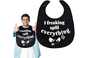 MAZIKY Funny Adult Bibs for Eating Man Women Elderly, Washable Clothing Protectors Bib for Adults Senior Citizens