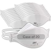 3M Aura Particulate Respirator 9210+, N95, Pack of 20 Disposable Respirators, Convenient Individually Wrapped, NIOSH APPROVED, Stapled Flat Fold Design, Low Profile Design Reduces Eyewear Fogging