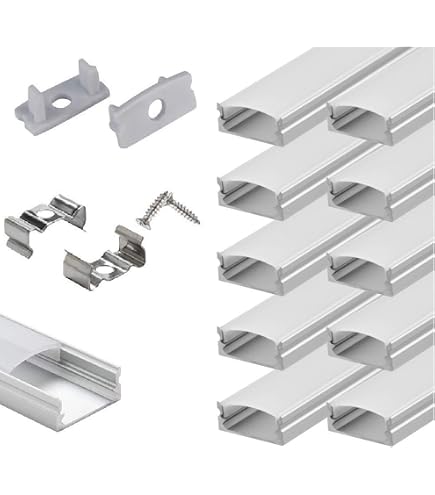 Under-counter Light Fixtures LED Strip Pre-Drilled White U Channel ...