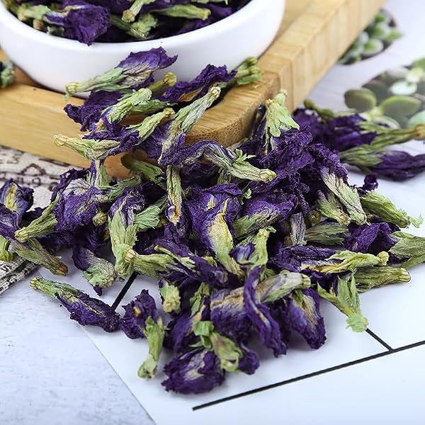 100% PURE NATURAL BUTTERFLY PEA FLOWER TEA (蝶豆花茶) – 100G/3.5OZ, NON-GMO, PREMIUM DRIED FLOWERS FOR VIBRANT BLUE & PURPLE DRINKS AND NATURAL FOOD COLORING, RICH IN ANTIOXIDANTS