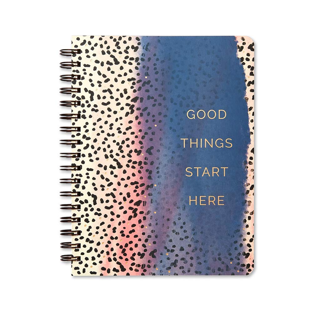 Compendium Spiral Notebook - Good Things Start Here — A Designer Spiral Notebook with 192 Lined Pages, College Ruled, 7.0”W x 9.25”H