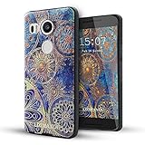 Nexus 5x case,Lizimandu TPU 3d pattern Case for Nexus 5x(Blue Flower)