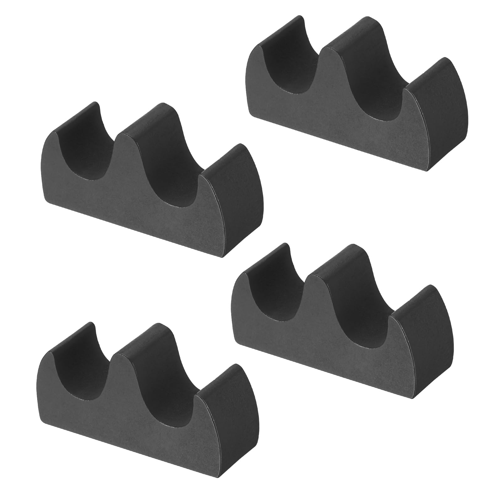 PATIKIL 4 Pack Wooden Chinese Calligraphy Brush Rest, 2 Ports, Black