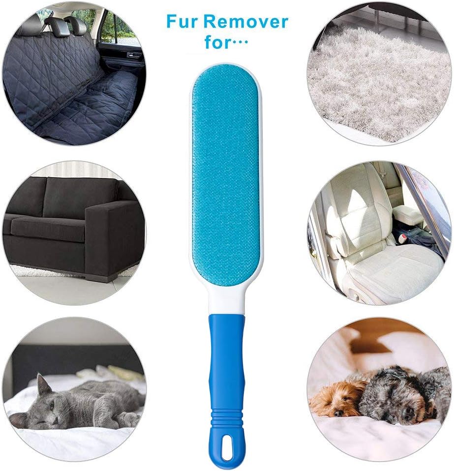 Lint Brush - Pet Hair Remover Brush - Dog & Cat Hair Remover with Self-Cleaning Base - Efficient Double Sided Animal Hair Removal Tool - Perfect for Clothing, Furniture, Couch, Carpet