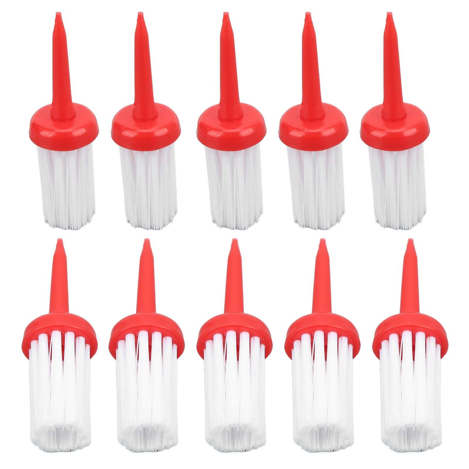 SPYMINNPOO Brush Golf Tees Type Plastic, 10pcs Golf Tees Brush Type Low Resistance More Distance Consistent Height Plastic Tees for Golf Driver Training(Red and white) Sportinggoods Golf