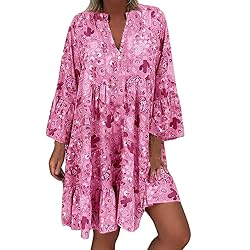 YongANs Tunic Tops Dress for Women 3/4 Sleeve Plus