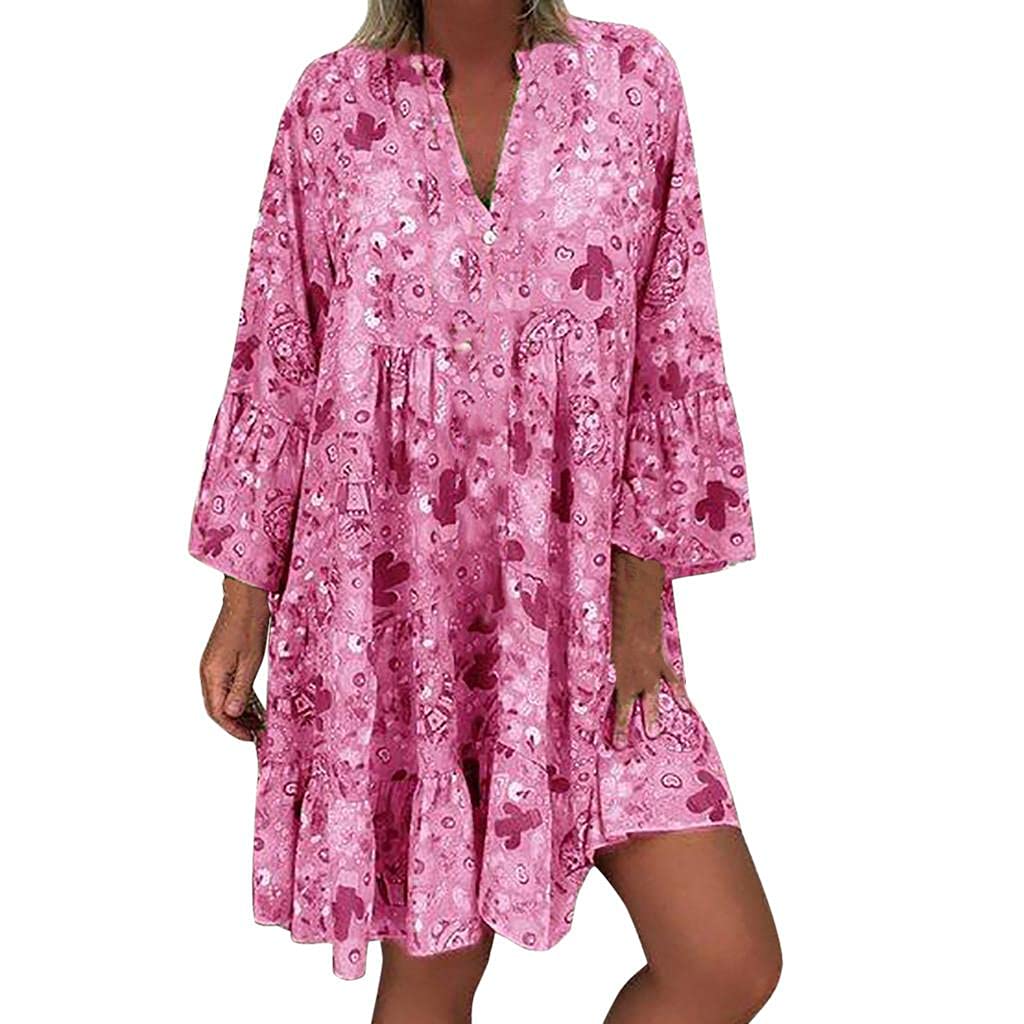 YongANs Tunic Tops Dress for Women 3/4 Sleeve Plus