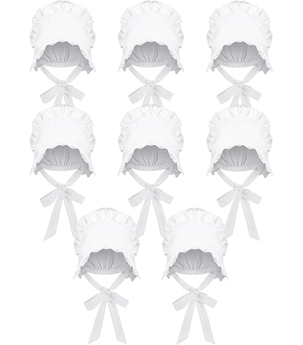 GRACEART Chapeau Bonnet Victorien Accessoire Bonnet de servante pour Femme ( blanc