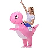 Poptrend Inflatable Dinosaur Costumes for Kids Funny Halloween Costumes Ride-On Blow up Costume Boys Girls Halloween Party Cosplay