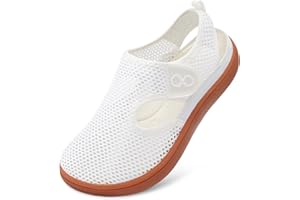 JOINFREE Womens Mesh Walking Sandals Closed Toe Breathable Air Knit Summer Shoes Adjustable Wide Toe Box Zero Drop Barefoot S