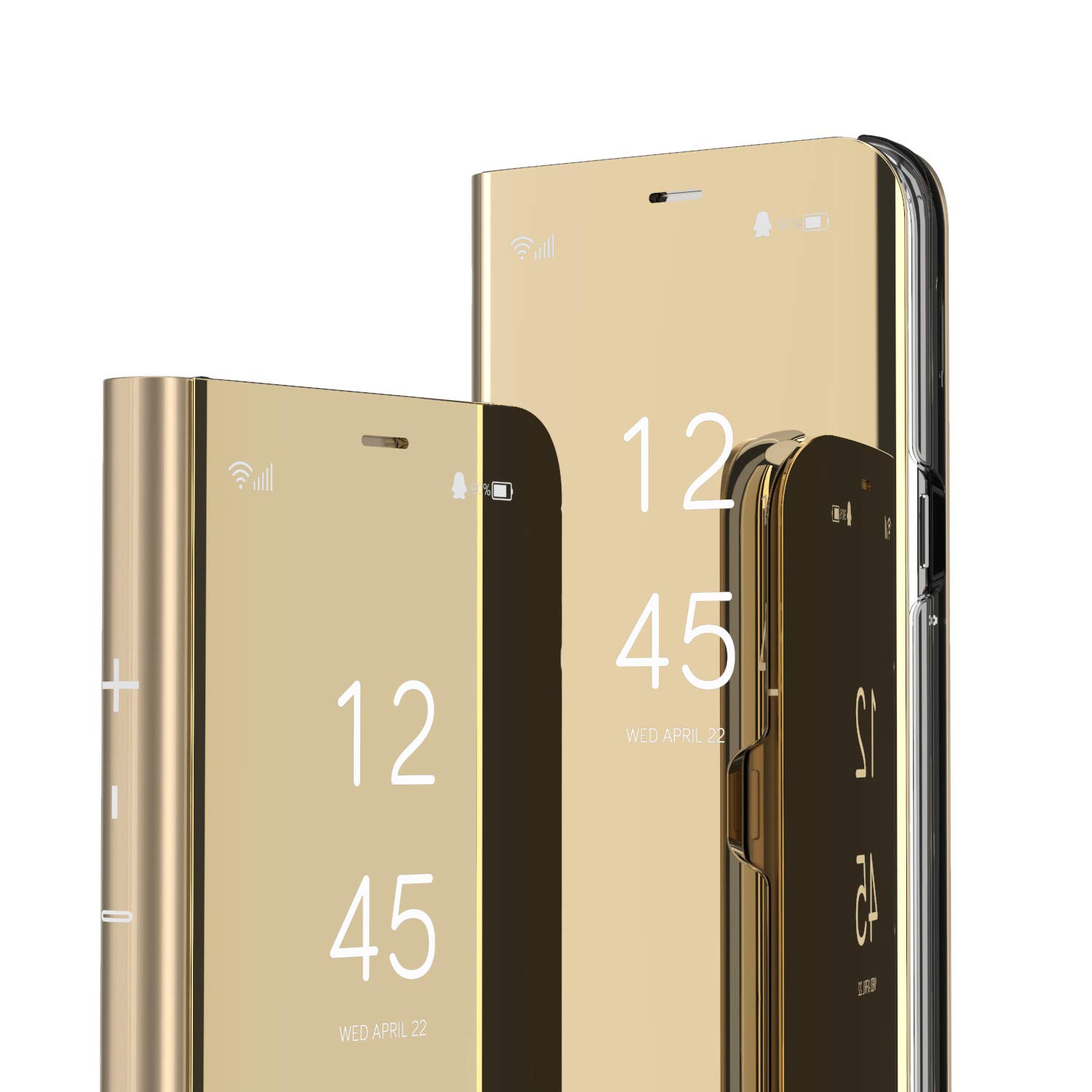 Galaxy Note 20 Ultra Case, Samsung Galaxy Note 20 Ultra Case Glitter Clear View Mirror Makeup Case Leather Case Cover with Stand Function for Galaxy Note 20 Ultra, PU Gold