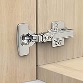 Chibery 10 Pack Frameless Full Overlay Soft Close Concealed European Hinges, Self Closing Satin Nickel, 105 &deg; Open Angle 4D Adjustment, Speed Control, Clip On, Stainless Steel for Cabinet Door