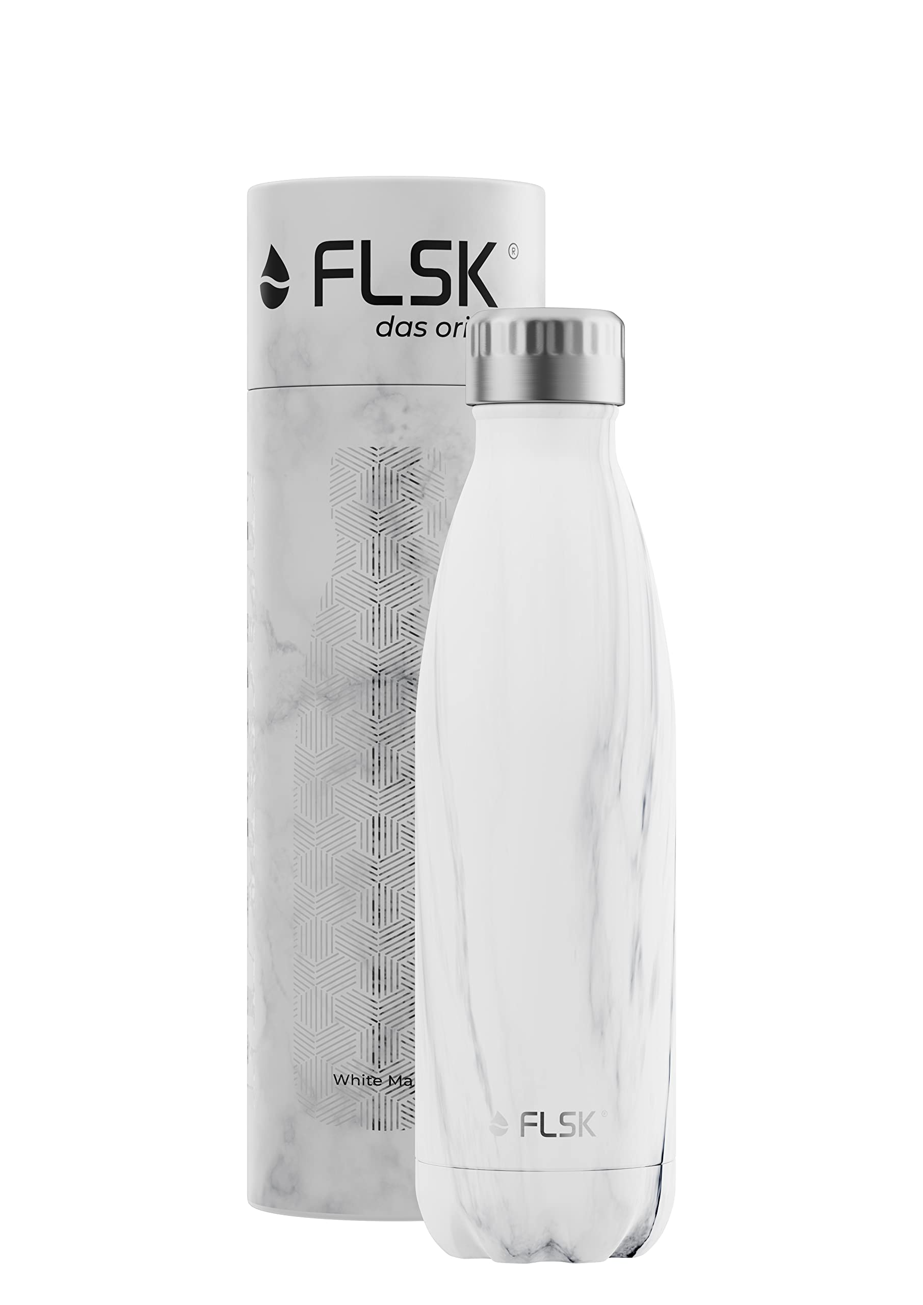 FLSK Original Stainless Steel Drinking Bottle • Suitable for Carbonated Drinks • Vacuum insulated Bottle • Keeps beverages Hot for 18 hours and Cold for 24 hrs • BPA-free and Rustproof