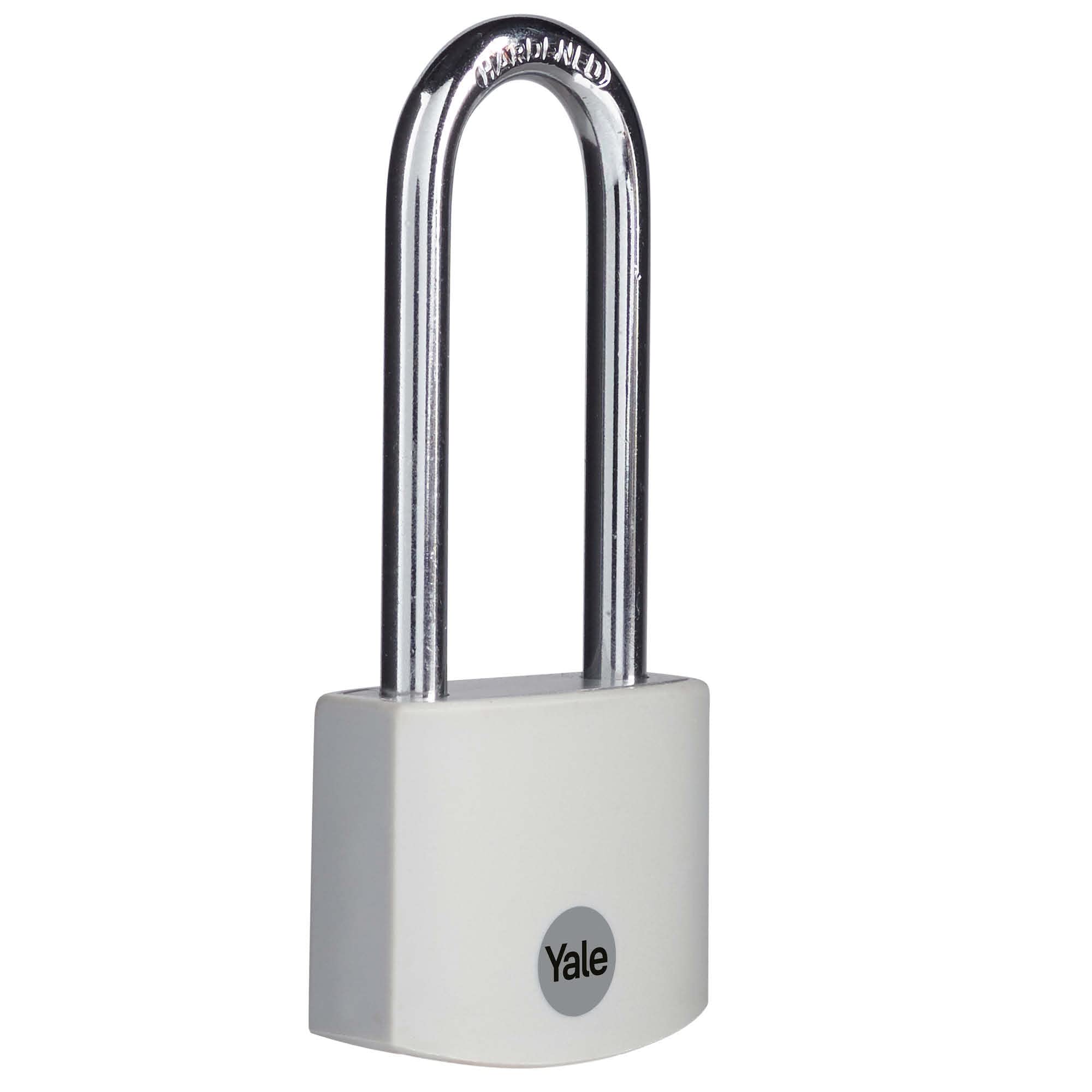 Yale - YE3B/38/156/1/GR Standard Security 38mm Aluminium Padlock with Long Shackle - Grey - Long Hardened Steel shackle - 3 keys